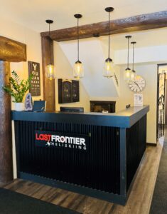 Last Frontier Heliskiing Bell 2 Lodge Concierge Desk