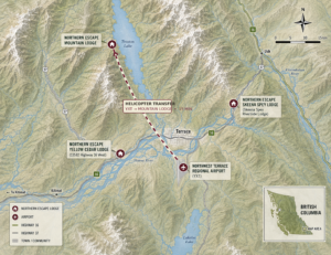 Northern Escape Mountain Lodge Helicopter Route Heli Skier