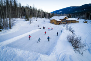 Skeena Heliskiing Hockey Rink Heli Skier