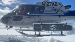 Sweetwater Heli Lift Off Bridgeport Mammoth Heli Skier
