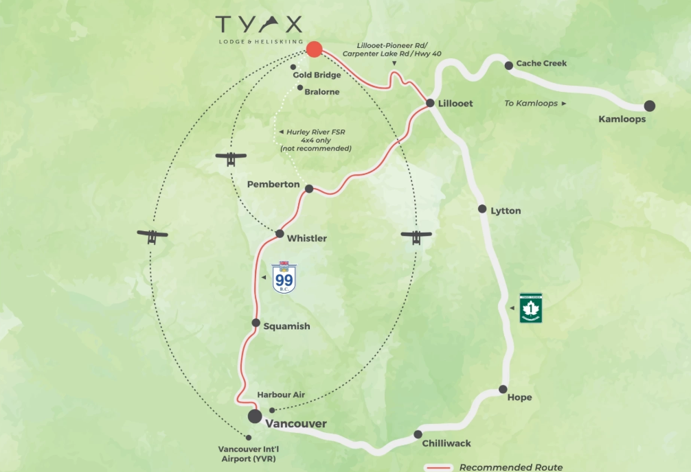 Tyax Lodge Map